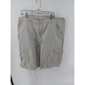 Wrangler Cargo Shorts Men's 42 Beige Pockets comfortable 100% Cotton